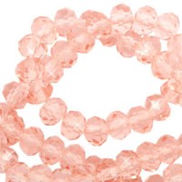 Top Facet kralen 4x3mm disc Smashing pink-pearl shine coating